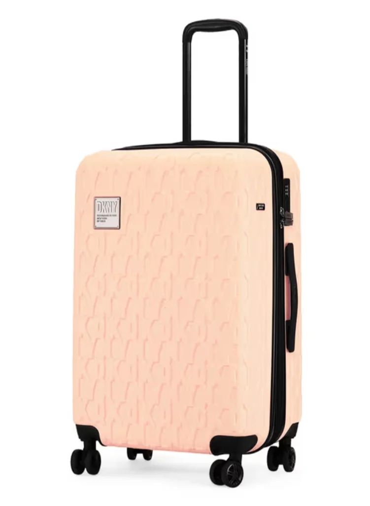 DKNY DNA Hardside Luggage on Wheels for Unisex | Ultra Lightweight ABS on with Spinner Wheels 4 Color Apricot