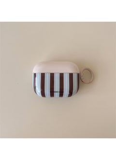 Brown Striped AirPods Pro For Apple Bluetooth Earphone Case 2/3/4 Generation Cartoon Puppy Protective Case For Women-Color:Brown Stripes + Ring-Applicable Models:Airpods 1/2 Generation Universal