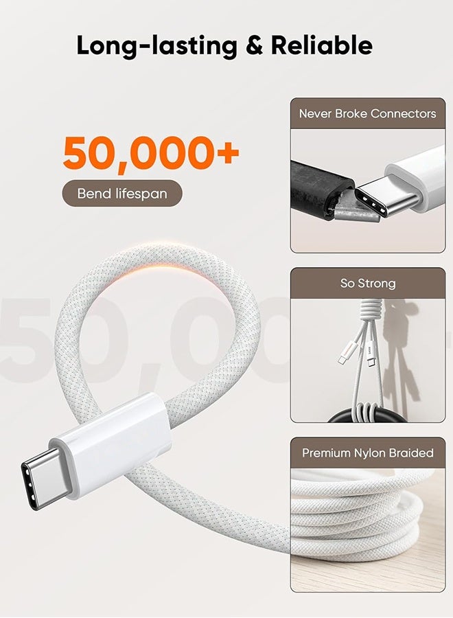 Univer Tang USB C to C Super Fast Charging Cable 240W 6.6ft, iPhone 17 16 15 Pro Max Braided Charger Cord, Type C  Cable for Samsung S25 S24 S23 S22+, MacBook 16'', iPad 12.9'', Compatible 140W/100W/60W - Image 4