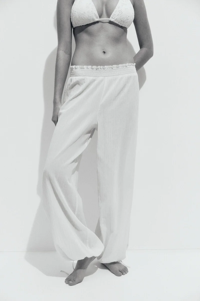 H&M Crinkled beach trousers