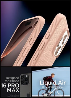 Spigen غطاء حماية Liquid Air لهاتف iPhone 16 Pro Max (2024) - وردي تيتانيوم  - Image 2