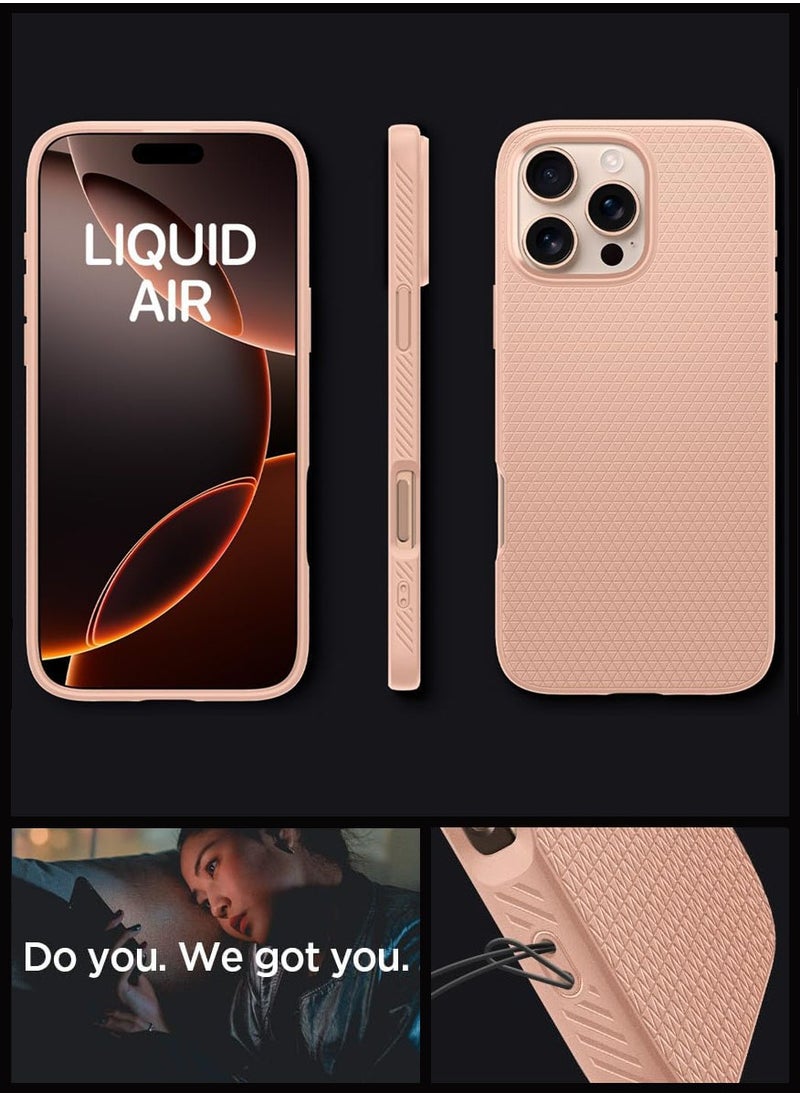 Spigen - غطاء حماية Liquid Air لهاتف iPhone 16 Pro Max (2024) - وردي تيتانيوم - Image 1