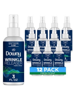 Downy Wrinkle Release Spray Plus, Travel Size Bottle for Cruise Accessories, Steamer for Clothes Accessory, Fabric Refresher and Ironing Aid, Light Fresh Scent, 3 Fluid Ounce (Pack of 12)  - Image 1