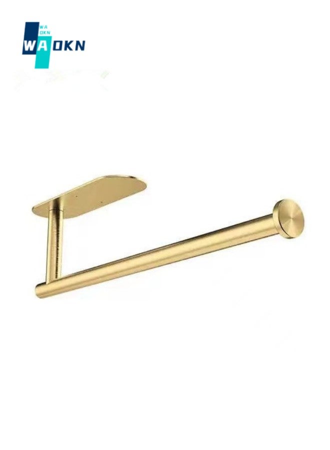 WAOKN Paper Towel Holders for Kitchen,Paper Towels Self Adhesive Under Cabinet No Drilling,Paper Towel Holder, Paper Towel Rolls - Kitchen, Loose Paper Towels - Self-adhesive Under Cabinet, Adhesive and Screw-on, Stainless Steel, Stainless Steel Paper Towel Bar for Bathroom Kitchen Tissue Roll (Gold) - Image 1