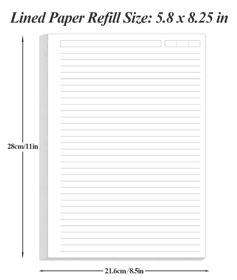 Yaridar Unpunched Lined Refill Paper - A5 Loose Leaf Paper for Ring Binder/Discbound Notebook Planner Inserts, 100 Sheets/200 Pages,100gsm Ruled White Pages, 5.8" x 8.25â€ - Image 2