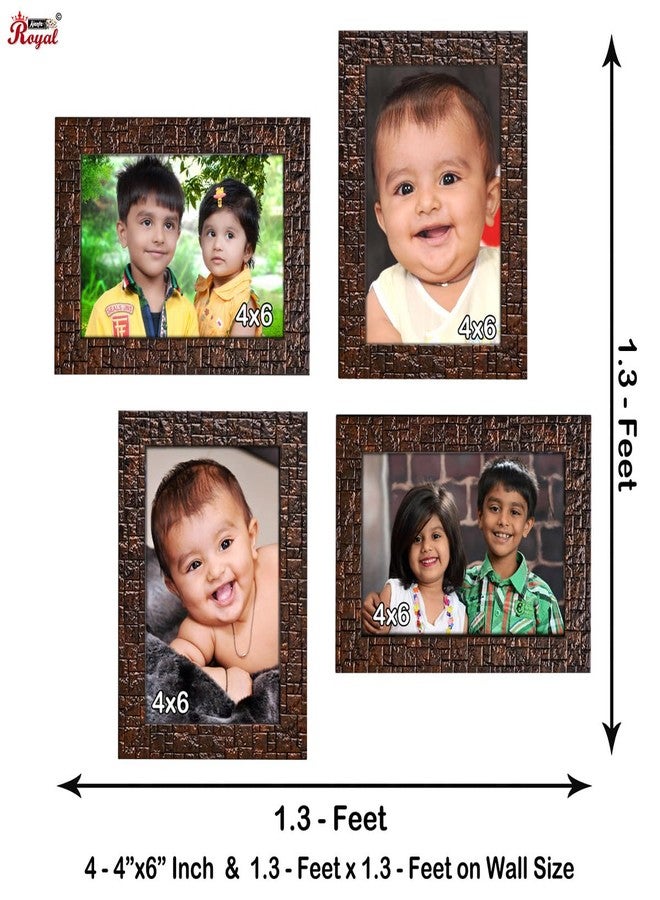 AJANTA ROYAL Set of 4 Wall Mount Photo Frames | 4x6 Inch Individual Frames | Synthetic Wood Finish | Home & Office Wall Décor, Ready to Use (4-4x6 Inch) : A-26 (Metallic Brown) - Image 2