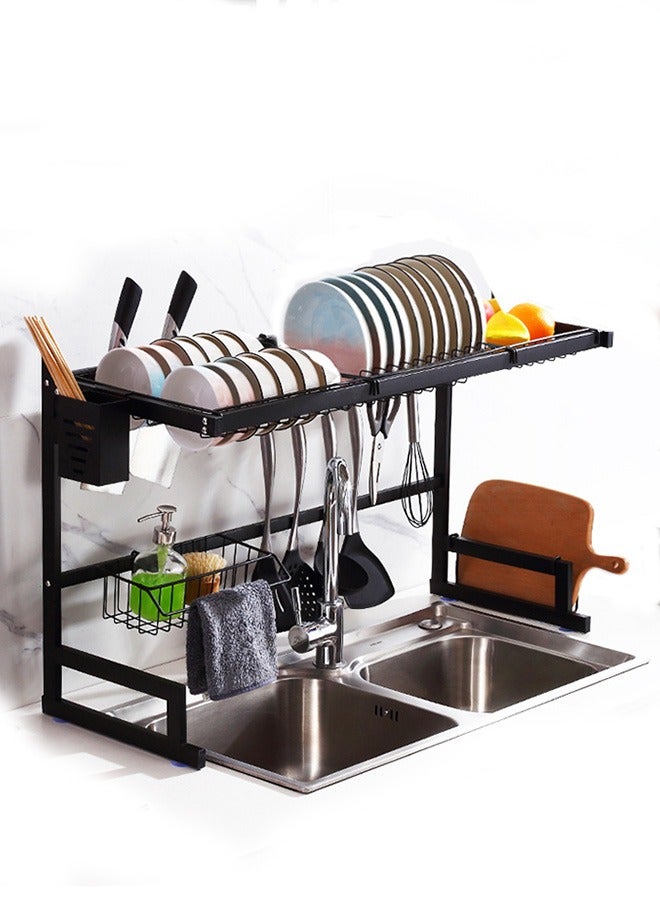 Yolu 2 Tiers Large Over The Sink Dish Drying Rack, Stainless Steel Dishes Drainer for Kitchen Counter Space Saving Storage Organizer  - Image 1