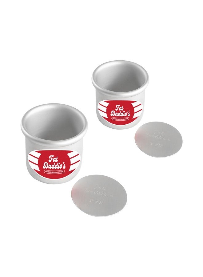 Fat Daddio's PCC-32SET Anodized Aluminum Round Cheesecake Pan with Removable Bottom, 3 x 2 inch, Set of 2 - Image 1