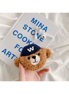 Airpods 4 Headphone Protective Case Cartoon Plush Doll For Apple1/2/3 Gen Pro Wireless Bluetooth Soft-Color:Plush Soft Shell-navy Bear-Model:Airpods Pro/Pro2 Universal (protective Sleeve)