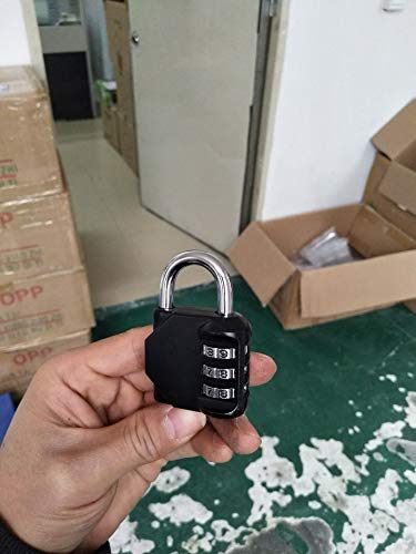 DonJon Padlock,2 Pack Combination Lock 3 Digit Padlock for Gym,Outdoor&School Locker,Fence,Hasp and Storage(Black) - Image 5
