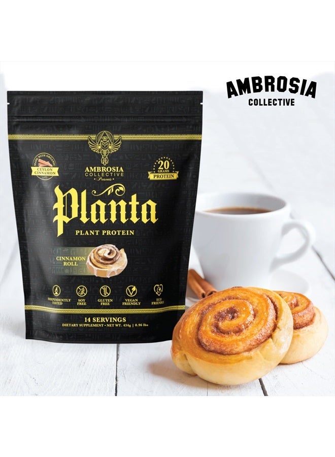Ambrosia Planta - Premium Organic Plant-Based Protein | Vegan & Keto Friendly | Gourmet Flavors with No Bloating or Stomach Upset | Gluten & Soy Free | No Added Sugar | 14 Servings | (Cinnamon Roll) - Image 5