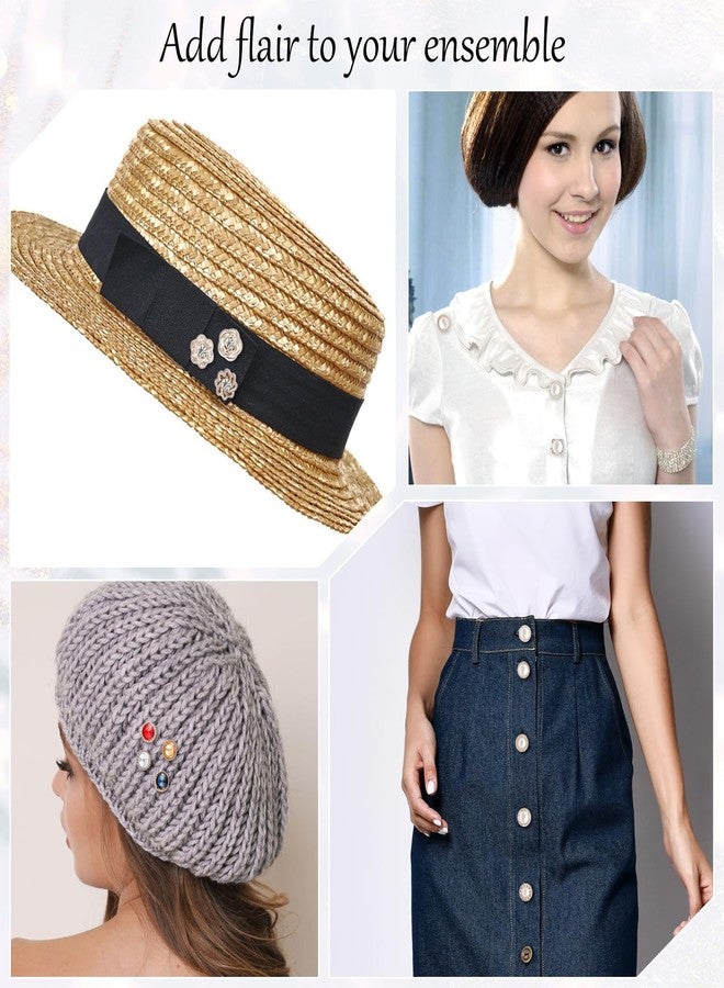 TARINI Brooch Pin for Women, Women Shirt Buttons, Safety Pins for Clothes, 34Pcs Pearl Brooch Pins - Women Invisible Safety Pins, No-Sew Waist Tightener Shirt Clips, Decorative Pearl Pins for Preventing Exposure Dress Pants Decor - Image 5