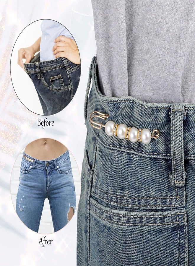 TARINI Brooch Pin for Women, Women Shirt Buttons, Safety Pins for Clothes, 34Pcs Pearl Brooch Pins - Women Invisible Safety Pins, No-Sew Waist Tightener Shirt Clips, Decorative Pearl Pins for Preventing Exposure Dress Pants Decor - Image 4