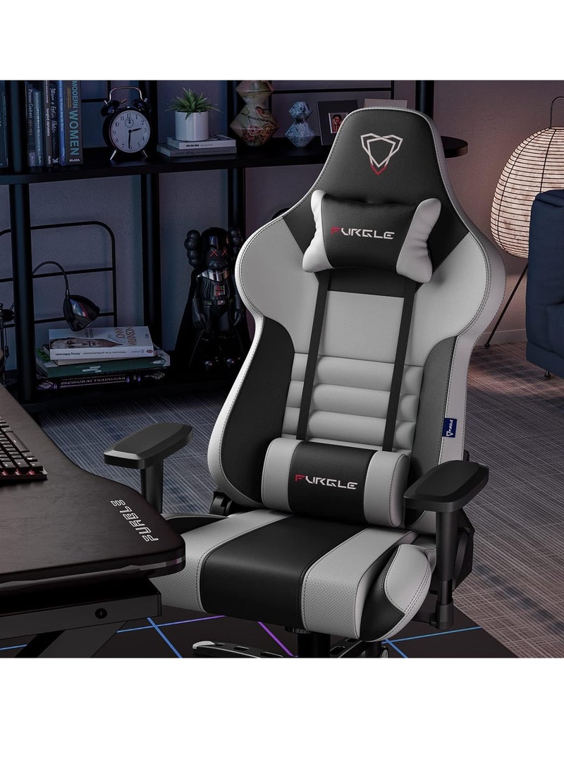 Furgle Gaming Chair – 4D Adjustable PU Leather Ergonomic Racing Chair with Tilt Backrest, Swivel Base & Head Support – Heavy Duty Gamer Seat for PC & Console - Image 2