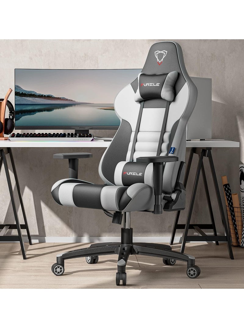 Furgle Gaming Chair – 4D Adjustable PU Leather Ergonomic Racing Chair with Tilt Backrest, Swivel Base & Head Support – Heavy Duty Gamer Seat for PC & Console - Image 5