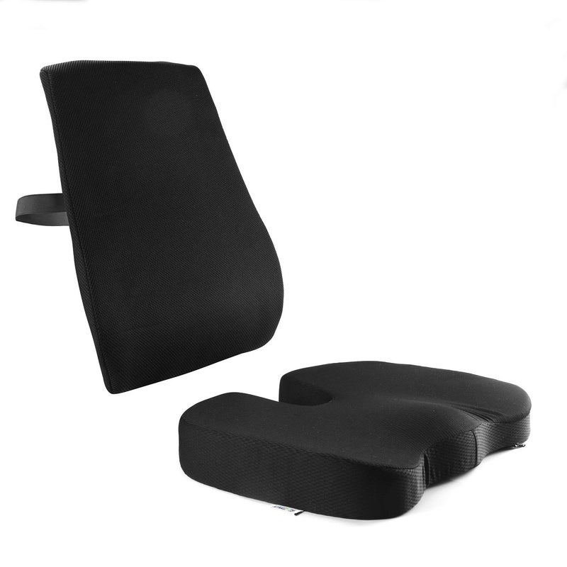 Metron Soft Seat Cushion Lumbar Support for Office Chair Car Wheelchair Memory Foam Pillow Washable Covers Pack of 2 pcs - Image 2