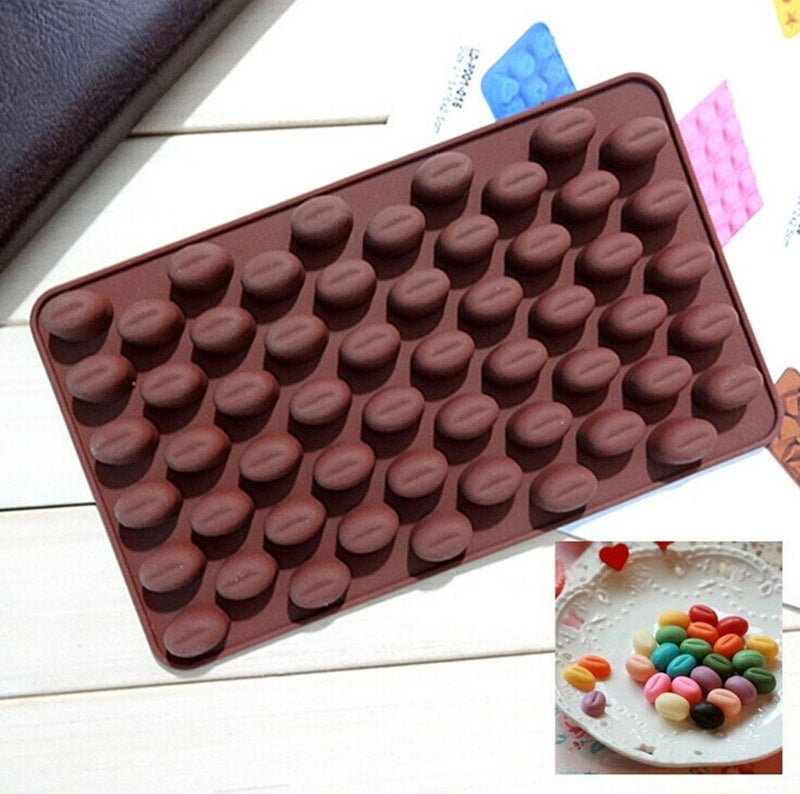 yueton 55 Cavity Coffee Beans Silicone Mold for Baking Chocolate Candy Gummy Ice Cube Molds for Cake Decoration Bakeware Mould - Image 5