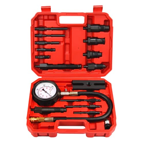 Bicos Diesel Engine Compression Tester Kit with 0-1000 psi Gauge and Adapters Cylinder Pressure Test Tool Kit Diesel Injector Tester Check Cylinders in Diesel Car & Truck - Image 1