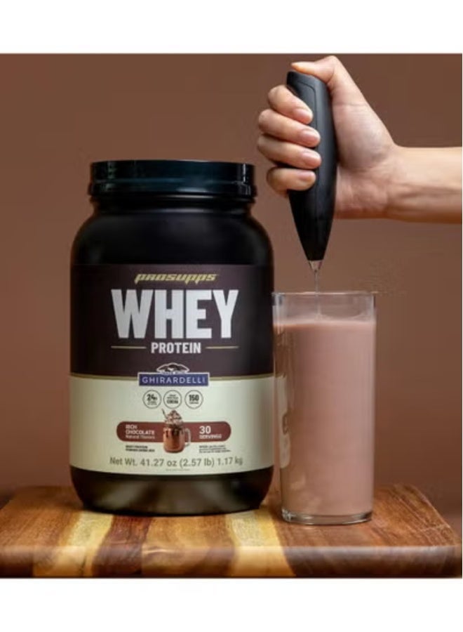 ProSupps Combo: Ghirardelli Whey Protein 2.57 lbs (30 Servings) Rich Chocolate + Free Jekyll & Hyde Shaker V2 Black - Image 4