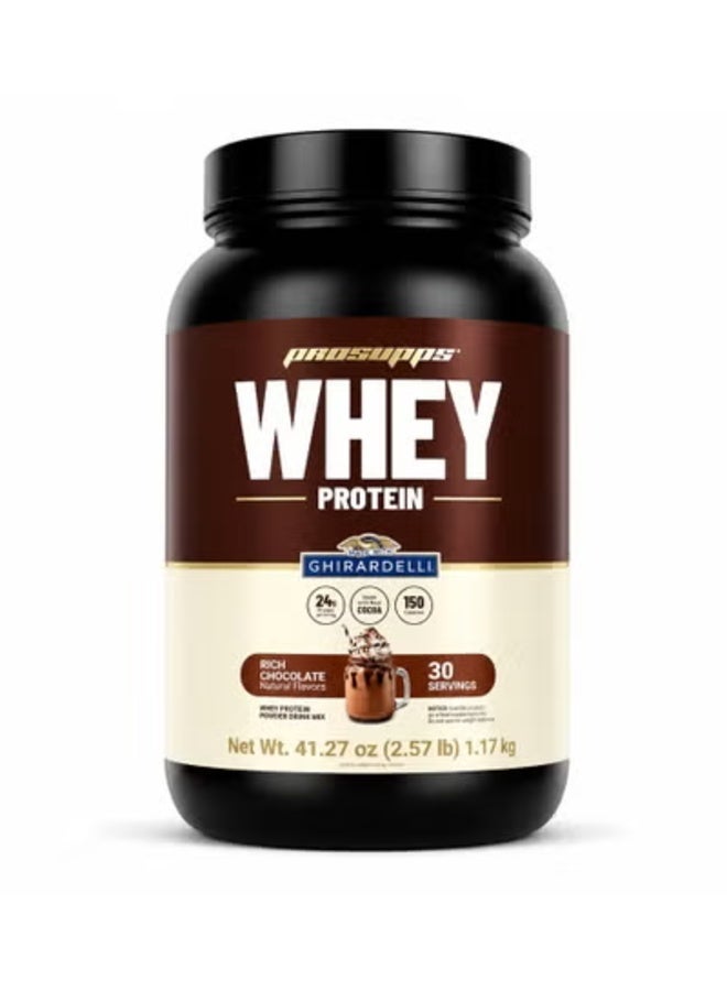 ProSupps Combo: Ghirardelli Whey Protein 2.57 lbs (30 Servings) Rich Chocolate + Free Jekyll & Hyde Shaker V2 Black - Image 2