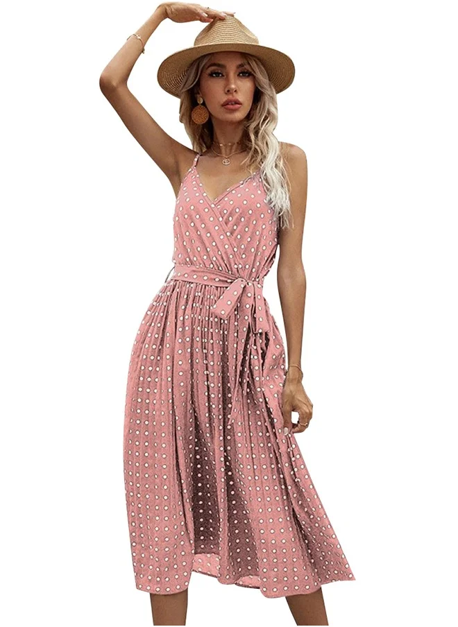 YUNIQEE Rust Polka Dot Print Mini Dress