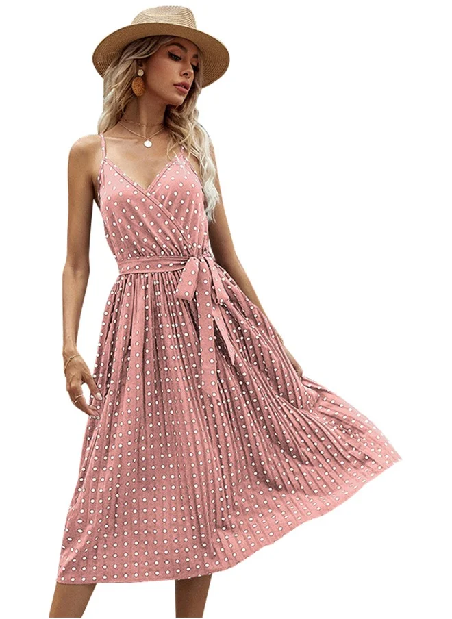 YUNIQEE Rust Polka Dot Print Mini Dress