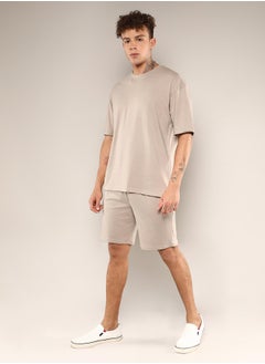 Campus Sutra Men's Coin Grey Solid Oversized Co-Ord Set  - Image 3