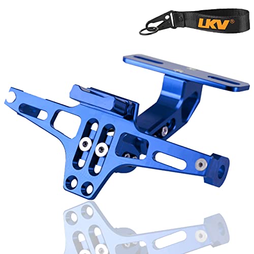 LKV Universal Motorcycle License Plate Bracket with LED Light Fender Eliminator Kit,CNC Aluminum Motorcycle License Plate Holder Mount - Image 1