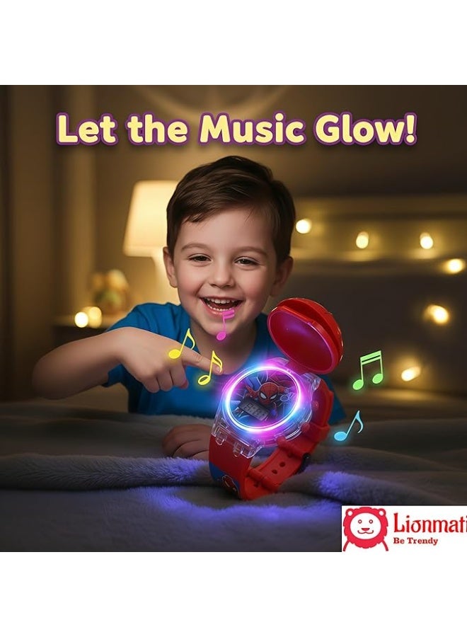 aeen Spider-Man Melody Light Watch for Kids | Cartoon Wristwatch with LED Light & Music | Trendy Plastic Watch for School, Parties & Gifting - Image 2