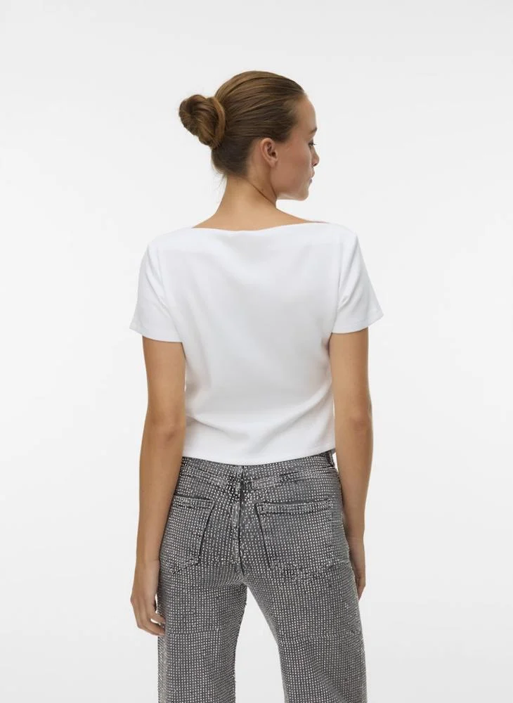 فيرو مودا Casual Crew Neck Crop Top