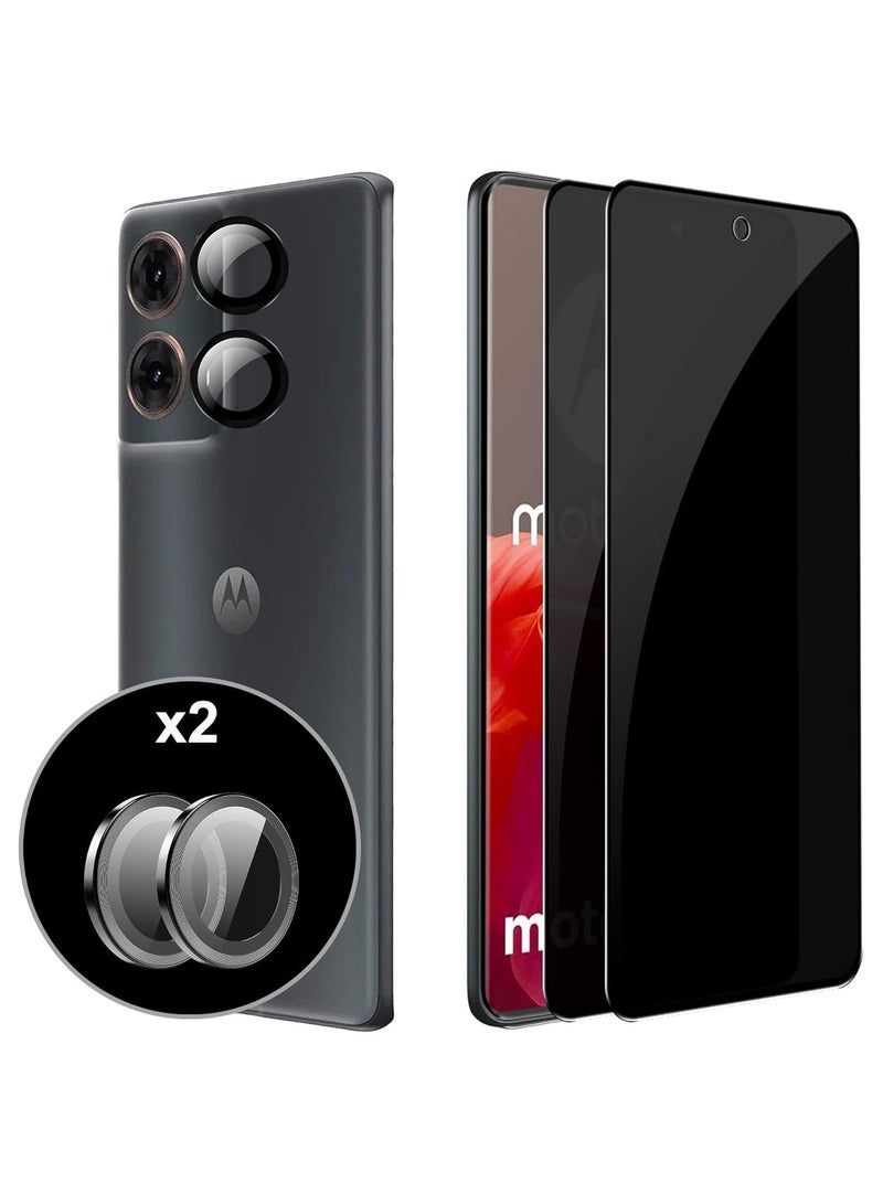 general [2 Pack] Privacy Screen Protector Compatible with Motorola Moto G85 5G with [2 Pack] Rear Camera Lens Protector, Anti-Spy Tempered Glass Film, Anti-Scratch, Bubble-Free - Image 1