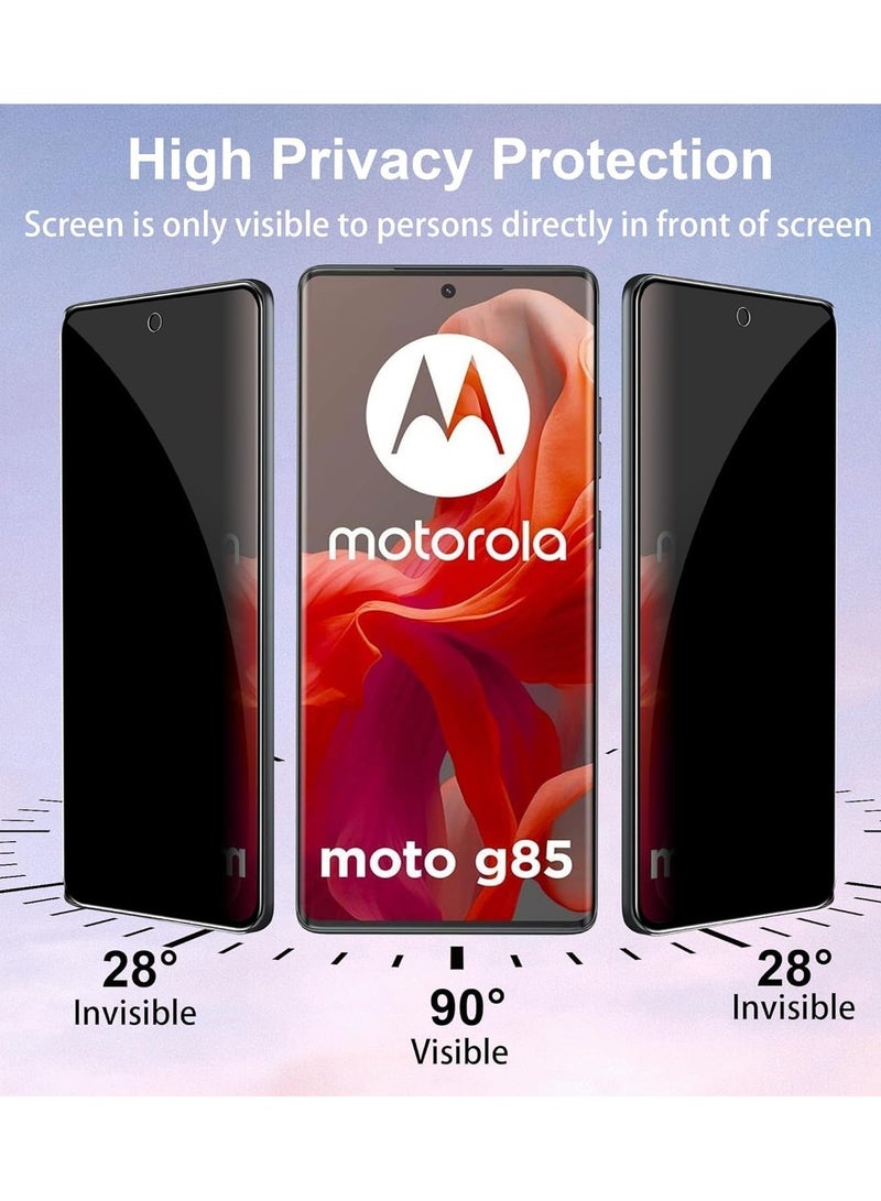 general [2 Pack] Privacy Screen Protector Compatible with Motorola Moto G85 5G with [2 Pack] Rear Camera Lens Protector, Anti-Spy Tempered Glass Film, Anti-Scratch, Bubble-Free - Image 2