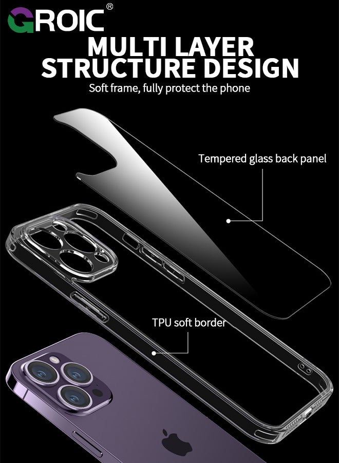 GROIC Compatible with iPhone 15 Pro Case, Anti-Fingerprint Technology Easy to Hold Feels Velvety Soft Prevents Oily Smudges Tempering Glass Phone Cover for Women Men - Image 3