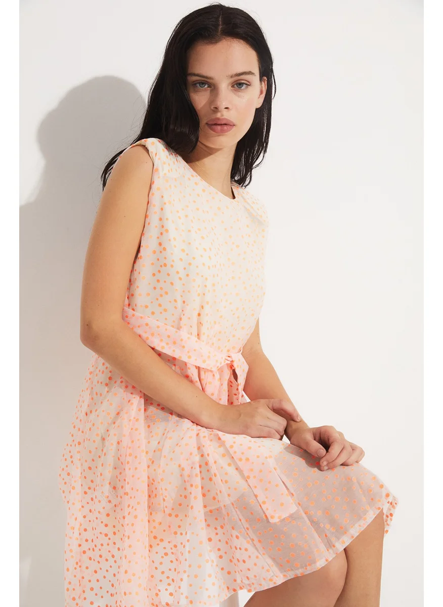 جون Belted Polka Dot Dress