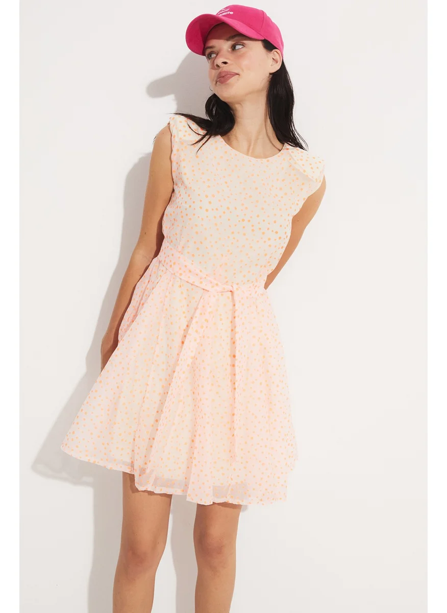 جون Belted Polka Dot Dress
