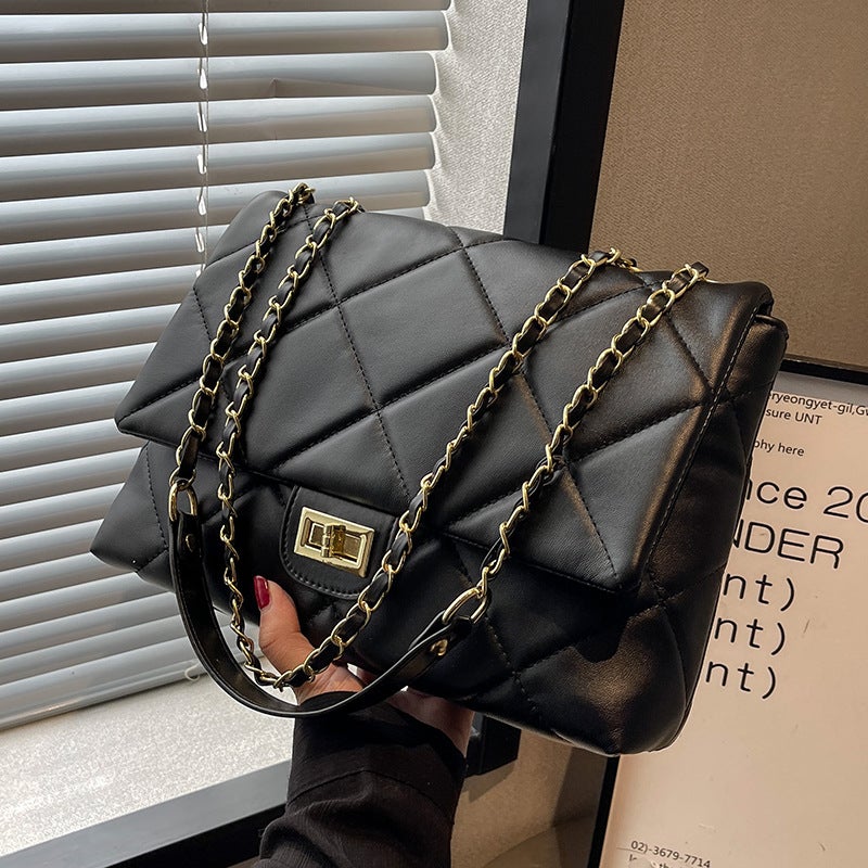 Large Capacity Bag For Women 2023 New Fashion All-Match Rhombus Chain Bag High-Grade Texture Shoulder Messenger Bag - Image 2