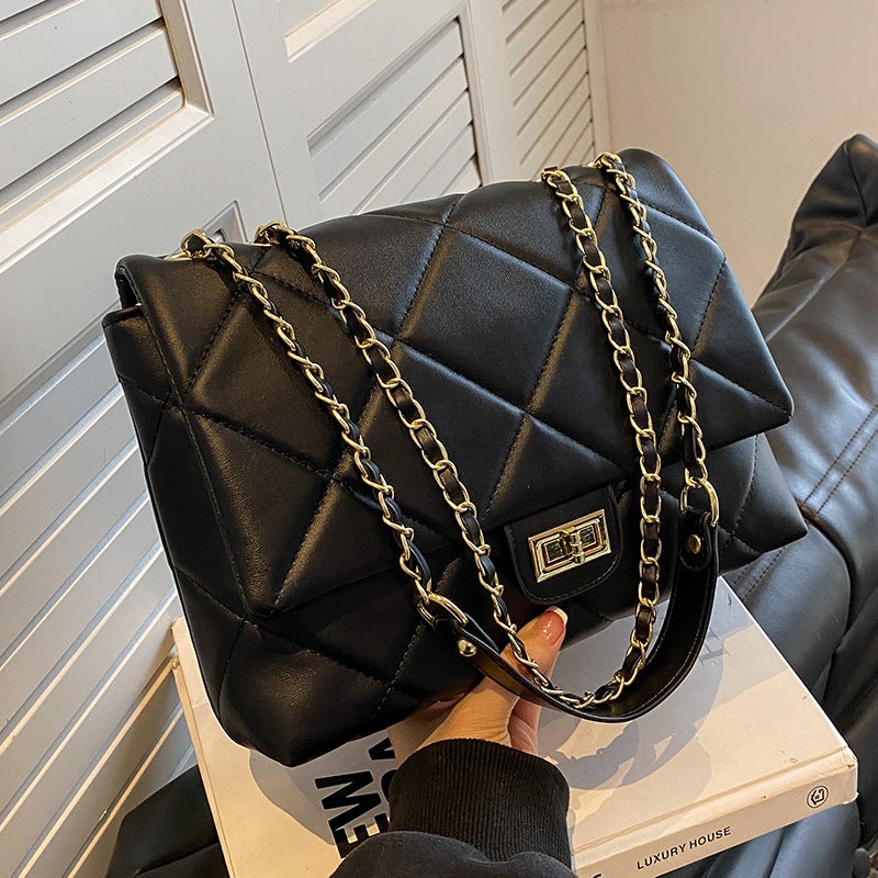 Large Capacity Bag For Women 2023 New Fashion All-Match Rhombus Chain Bag High-Grade Texture Shoulder Messenger Bag - Image 3