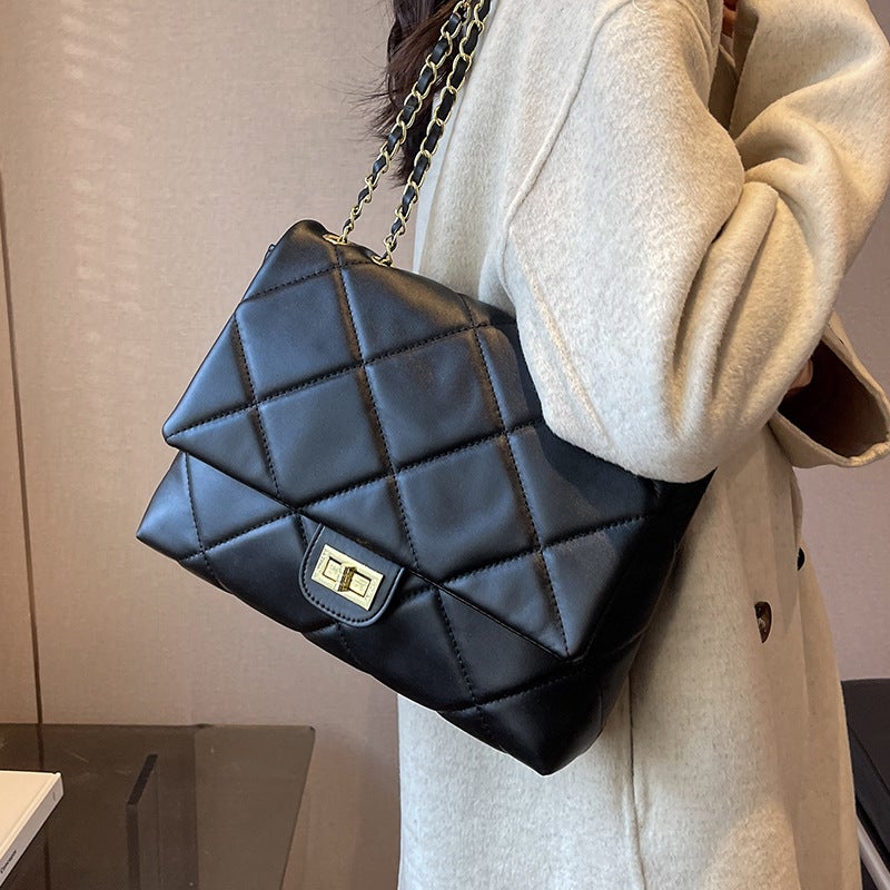 Large Capacity Bag For Women 2023 New Fashion All-Match Rhombus Chain Bag High-Grade Texture Shoulder Messenger Bag - Image 5