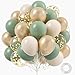 Leraqertra 60pcs Sage Green Balloons 12inch with Sage Green Sand White Metallic Gold Confetti Balloons for Boho Bridal Baby Shower Wedding Engagement Birthday Party Decorations - Image 2