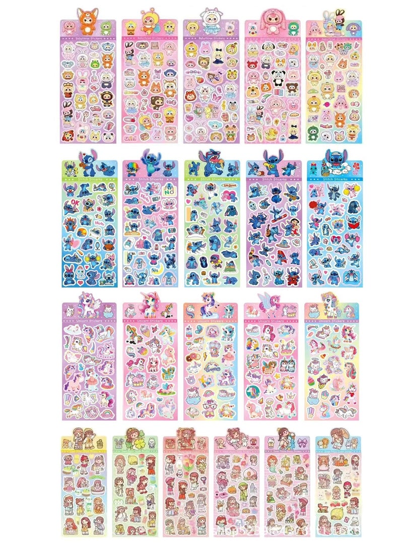 Splendors 16 Sheets Random Cartoon Sticker Self Adhesive Stickers - Image 1