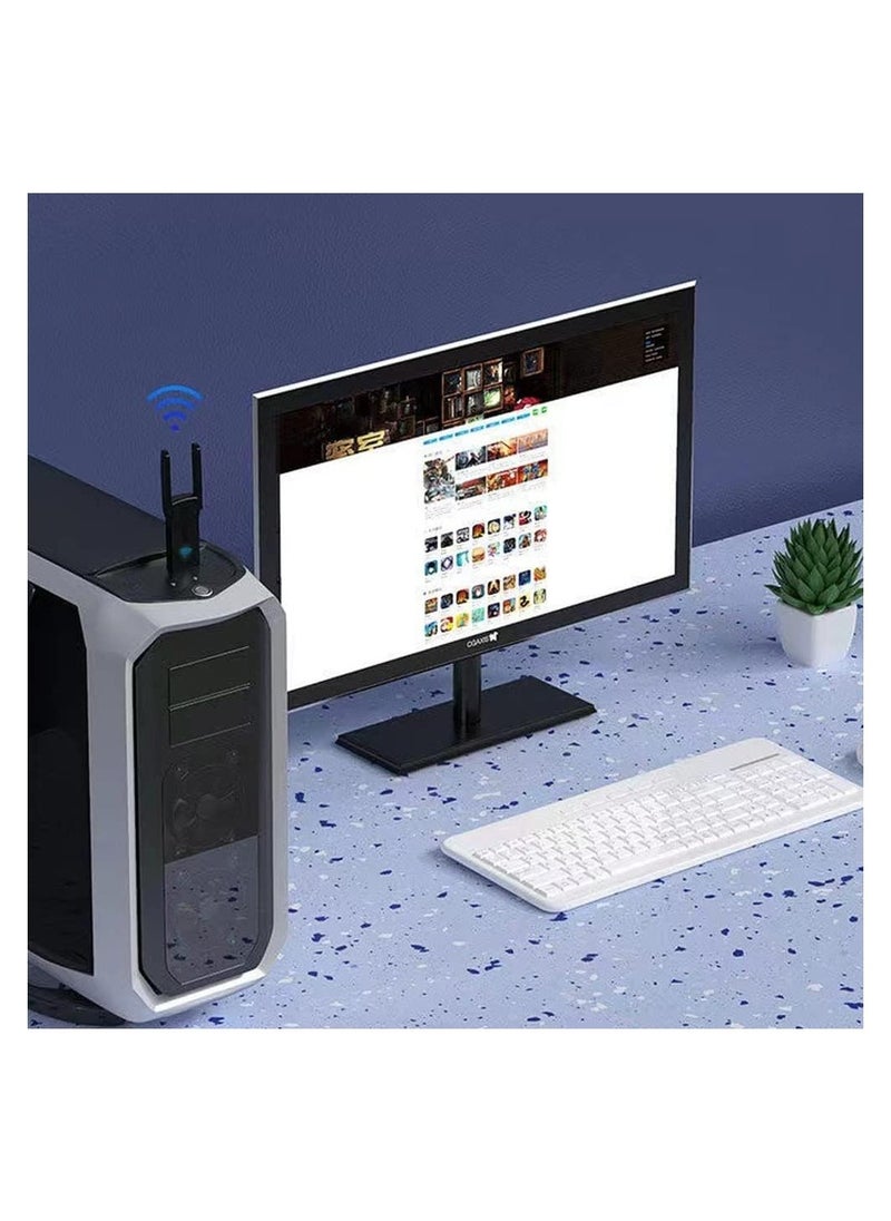 1300Mbps ثنائي النطاق 2.4G/5G لاسلكي USB 3.0 واي فاي محول واي فاي دونغل محول الشبكة اللاسلكية لنظام التشغيل Windows 11/10/8/7 Mac iOS