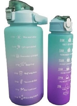 5DM 2-Piece Water Bottle with Motivational Signs - 2000+900 ml Twin Athlete Tritan Water Bottle  - Image 2