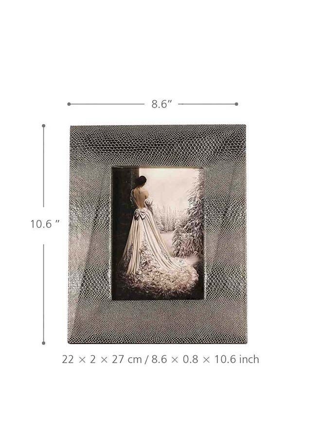 NIBEMINENT - Photo Frame With Snakeskin Texture Multicolour 8.6 X 0.8 10.6inch - Image 1