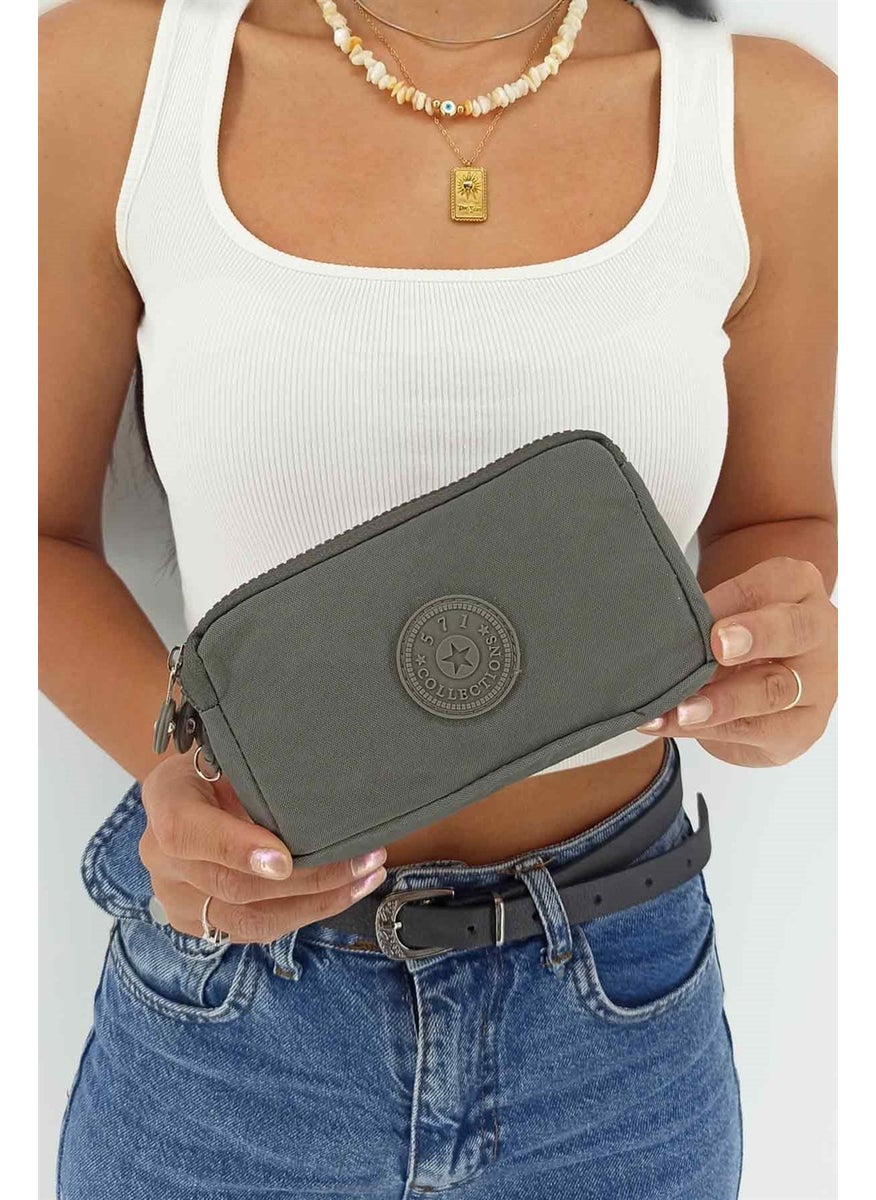 ÇLK Accessories - Three Compartment Kipling Fabric Wallet Gray TRCUZDAN571A - Image 1