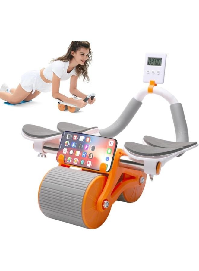 Eoptify Automatic rebound Wheel Roller with Elbow Support abs roller wheel exercise For Strength Training Workout Plank Core Trainer for Men & Women Rebound Wheel abs Roller with Digital Counter - Image 2