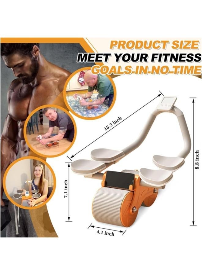 Eoptify Automatic rebound Wheel Roller with Elbow Support abs roller wheel exercise For Strength Training Workout Plank Core Trainer for Men & Women Rebound Wheel abs Roller with Digital Counter - Image 3