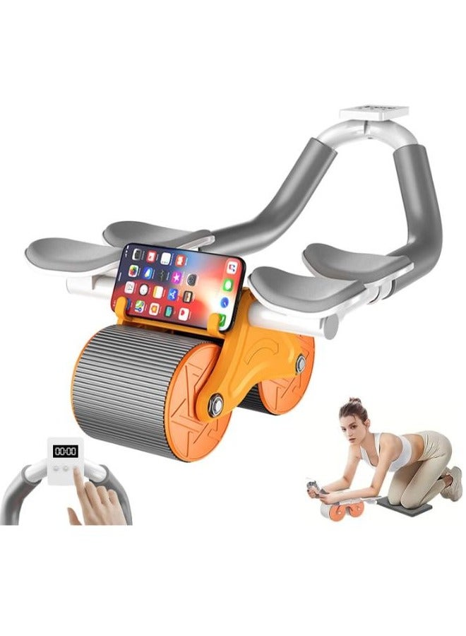 Eoptify Automatic rebound Wheel Roller with Elbow Support abs roller wheel exercise For Strength Training Workout Plank Core Trainer for Men & Women Rebound Wheel abs Roller with Digital Counter - Image 1