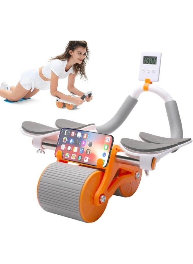Eoptify Automatic rebound Wheel Roller with Elbow Support abs roller wheel exercise For Strength Training Workout Plank Core Trainer for Men & Women Rebound Wheel abs Roller with Digital Counter  - Image 1