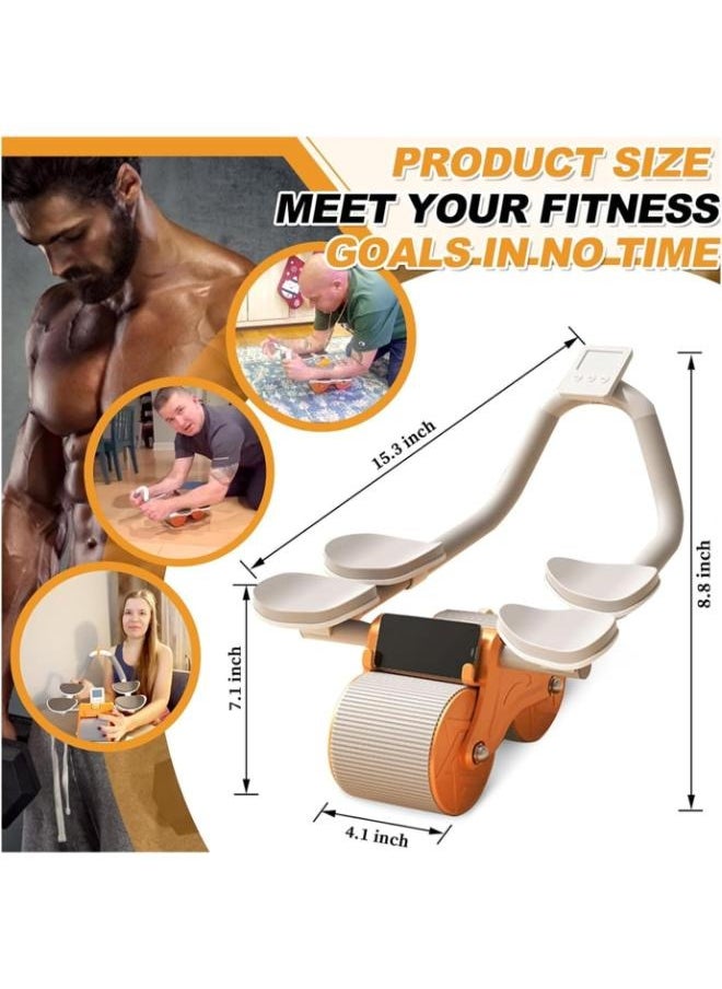 Eoptify Automatic rebound Wheel Roller with Elbow Support abs roller wheel exercise For Strength Training Workout Plank Core Trainer for Men & Women Rebound Wheel abs Roller with Digital Counter  - Image 2