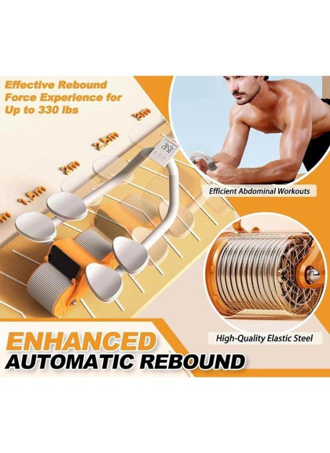 Eoptify Automatic rebound Wheel Roller with Elbow Support abs roller wheel exercise For Strength Training Workout Plank Core Trainer for Men & Women Rebound Wheel abs Roller with Digital Counter  - Image 4